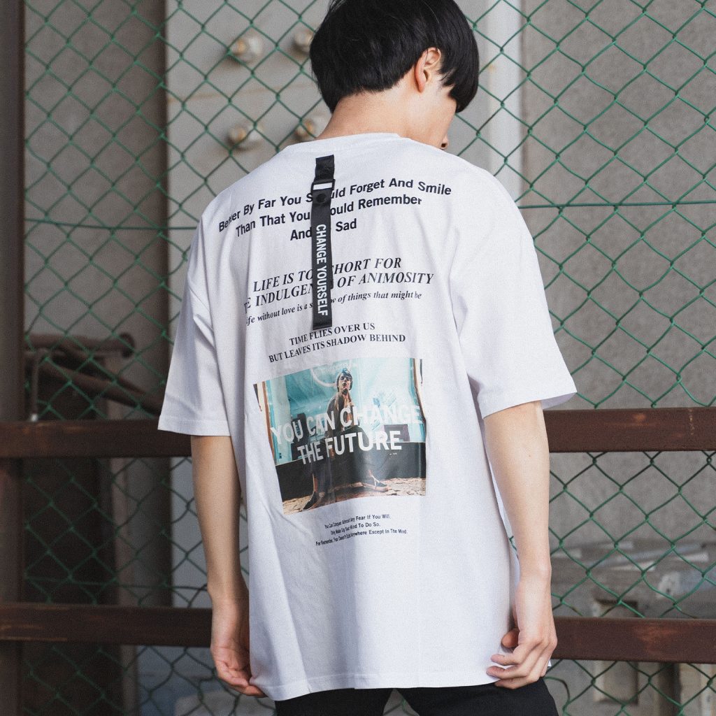 半袖 Tシャツ(バックテープ+フォト)　ホワイト